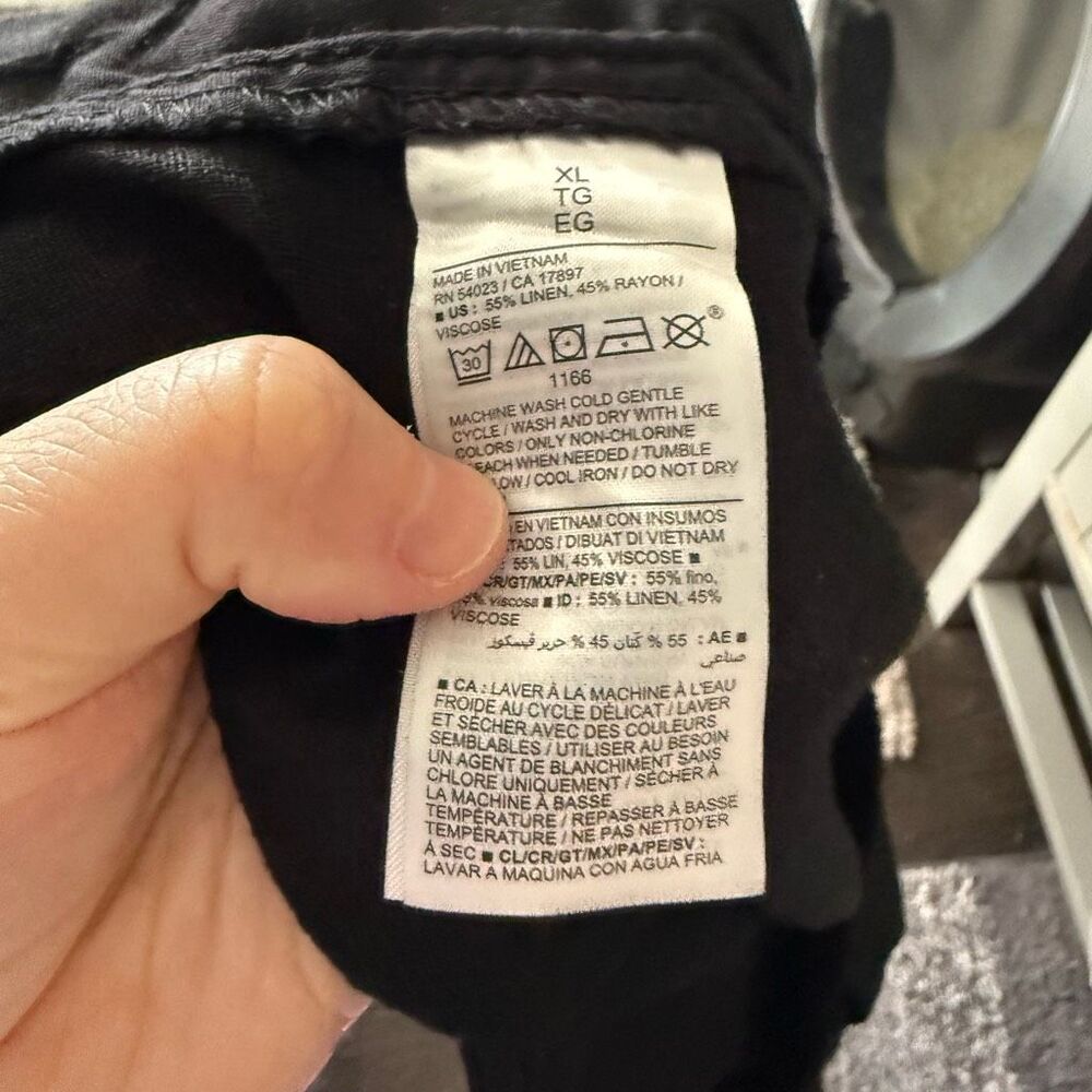 Old Navy Women’s XL Black Linen Jogger Pants Minimalist Lagenlook - Picture 5 of 5